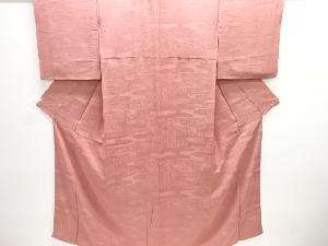 霞に古典柄織り出し色無地着物